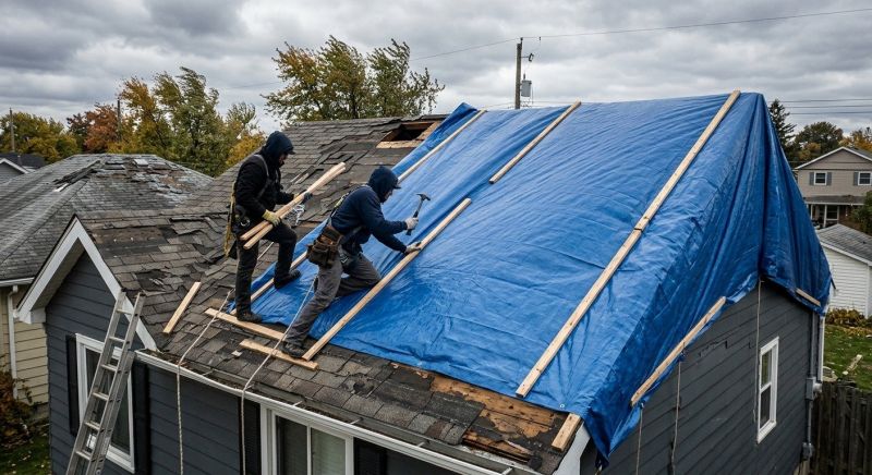 Storm Damage Roof Tarping in Sussex County, DE